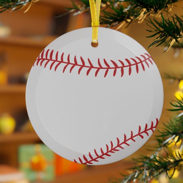 Glass Baseball Ornament - Image 3