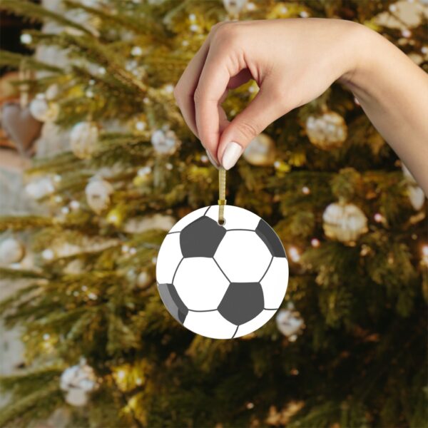 Glass Soccer Ornament - Image 4