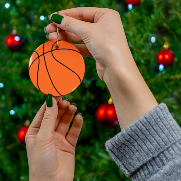 Ceramic Basketball Ornament - Image 3