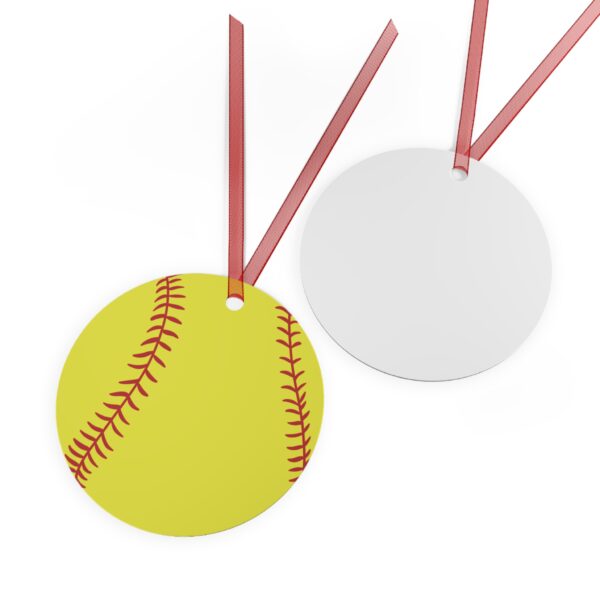 Metal Softball Ornament - Image 3