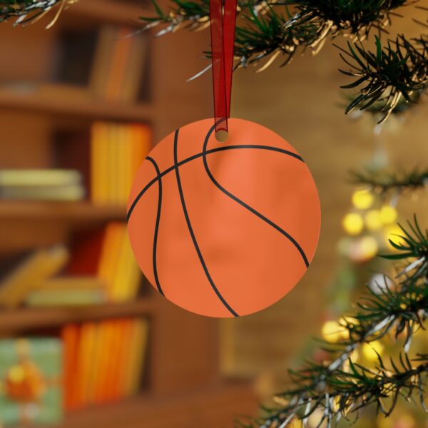 Metal Basketball Ornament - Image 4