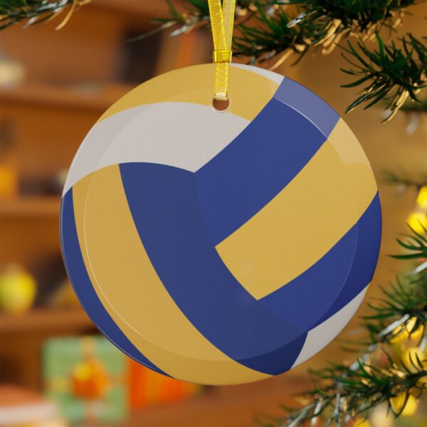 Glass Volleyball Ornament - Image 3