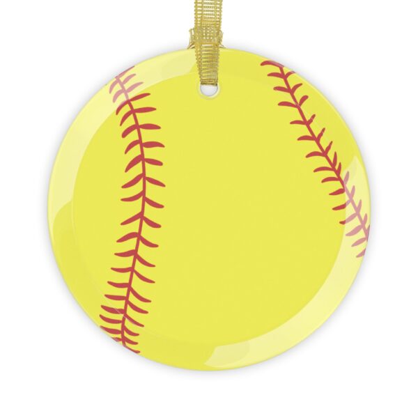 Glass Softball Ornament