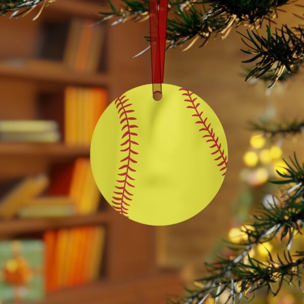 Metal Softball Ornament - Image 4