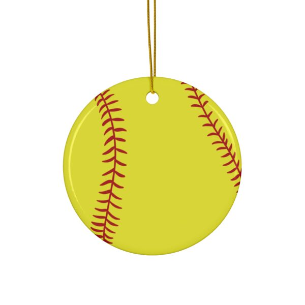 Ceramic Softball Ornament