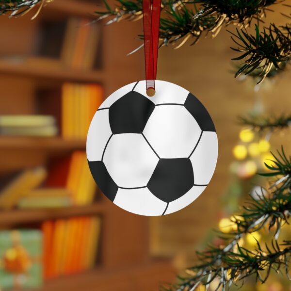 Metal Soccer Ornament - Image 4