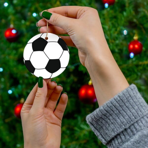 Ceramic Soccer Ornament - Image 3