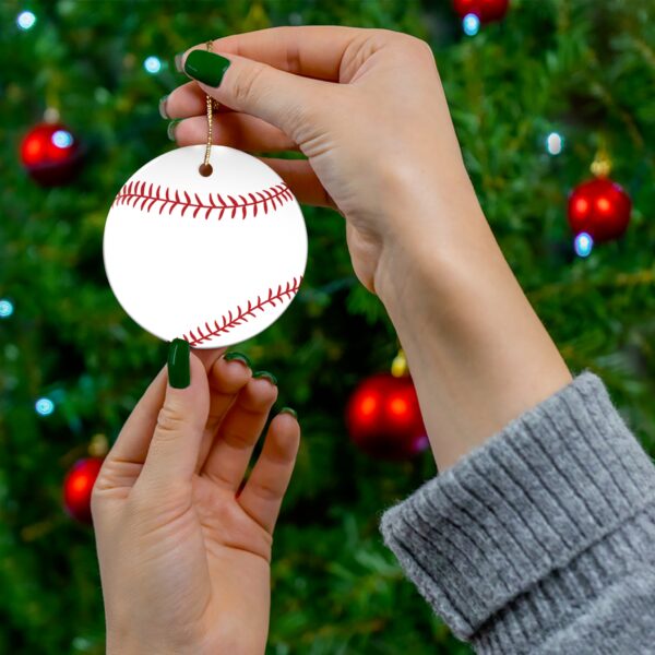 Ceramic Baseball Ornament - Image 3