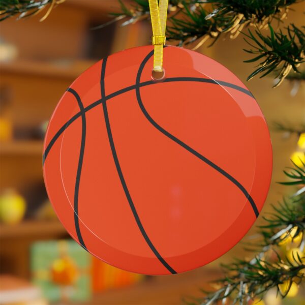 Glass Basketball Ornament - Image 3