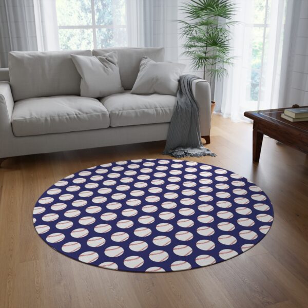 Blue Baseball Rug