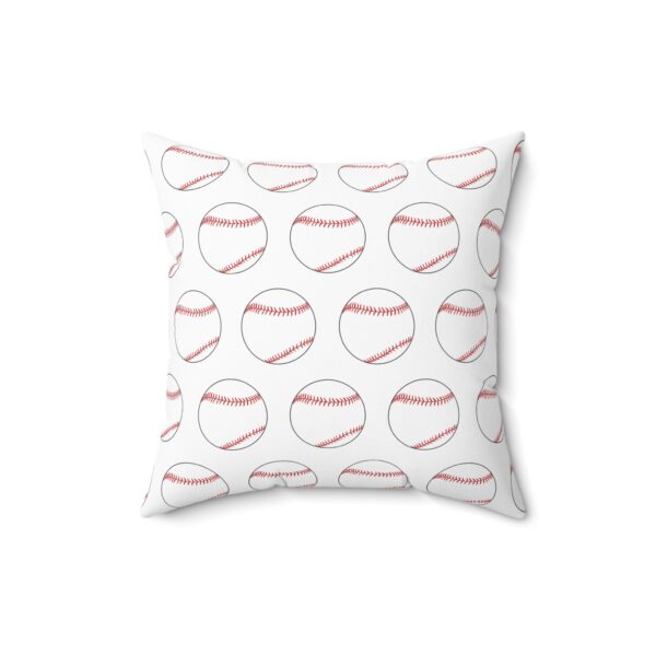 White Baseball Throw Pillow - Image 2