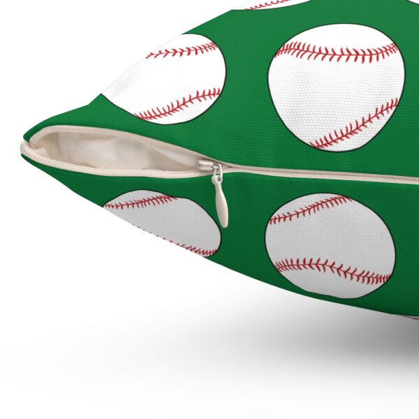 Green Baseball Throw Pillow - Image 3