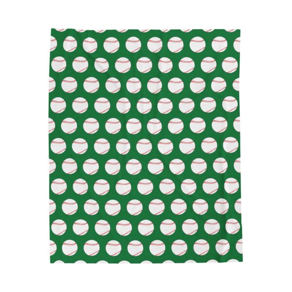 Green Velveteen Baseball Blanket - Image 5