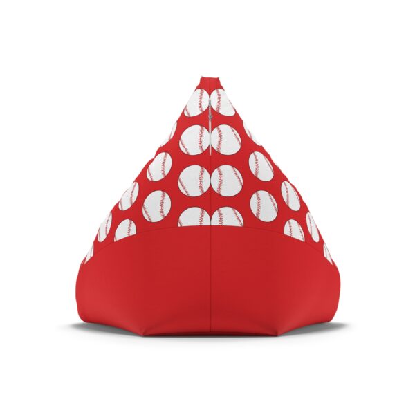 Red Baseball Bean Bag Chair Cover - Image 2