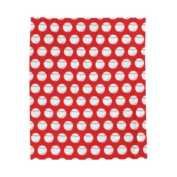 Red Velveteen Baseball Blanket - Image 5