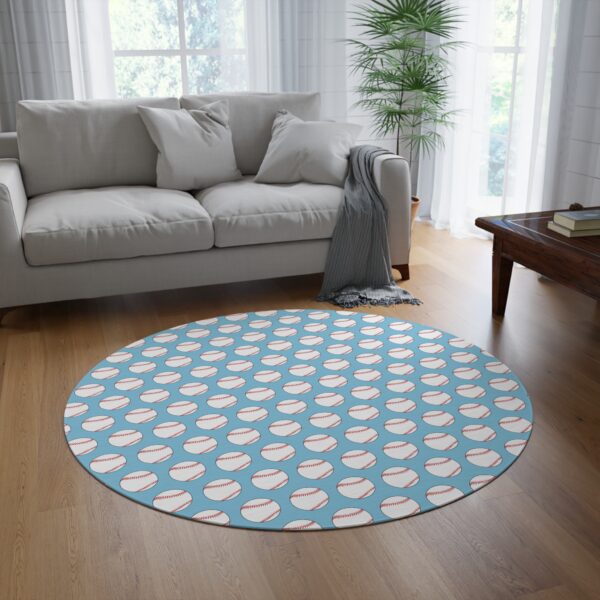 Blue Baseball Rug