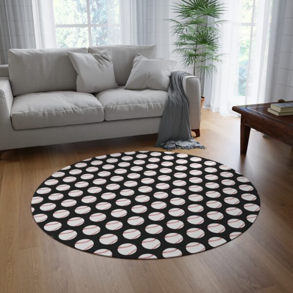 Black Baseball Rug