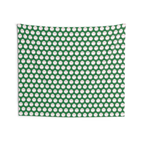 Green Baseball Wall Tapestry