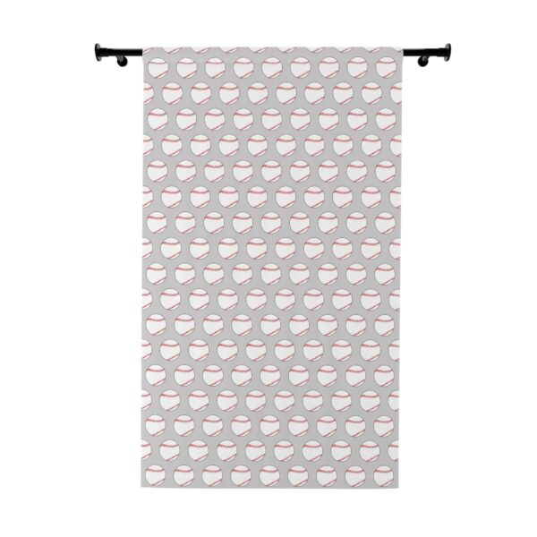 Gray Baseball Window Curtain - Image 2