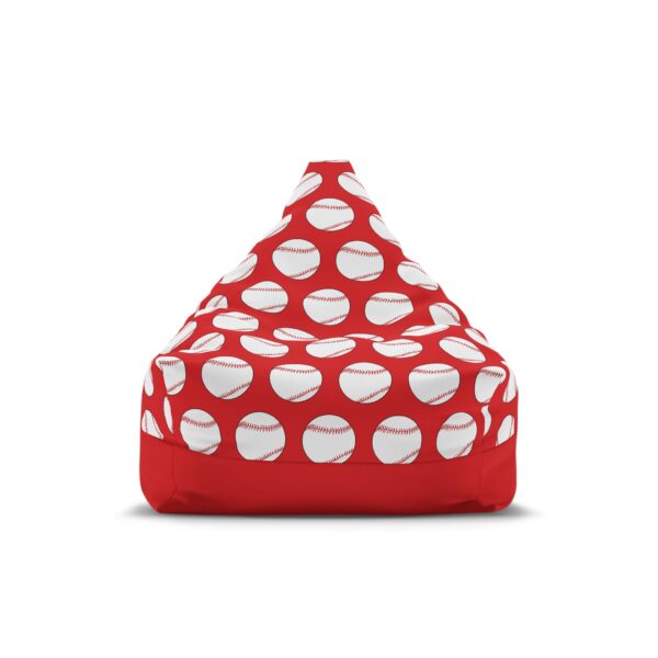 Red Baseball Bean Bag Chair Cover - Image 6