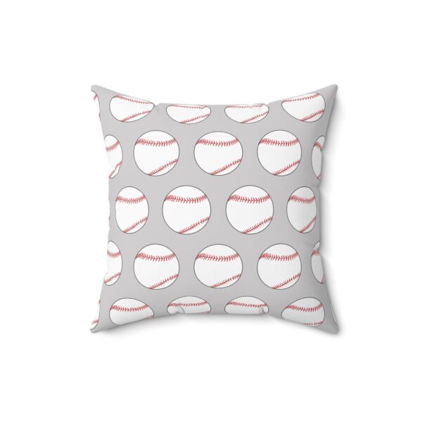 Gray Baseball Throw Pillow