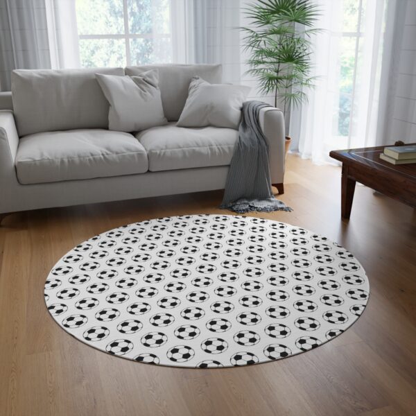 White Soccer Rug