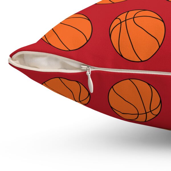 Red Basketball Throw Pillow - Image 3