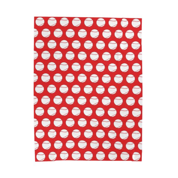 Red Velveteen Baseball Blanket - Image 2