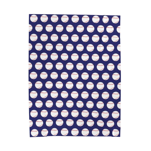 Blue Velveteen Baseball Blanket - Image 2