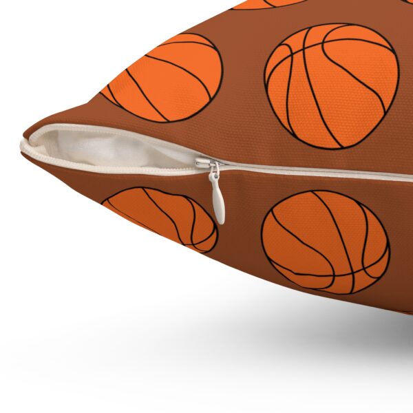 Brown Basketball Throw Pillow - Image 3