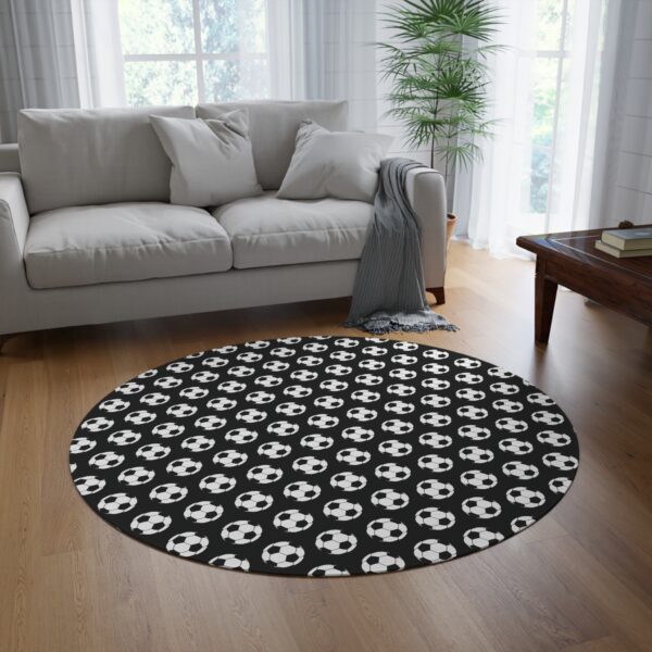 Black Soccer Rug