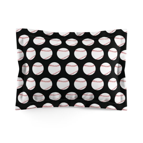 Black Baseball Pillow Sham - Image 2