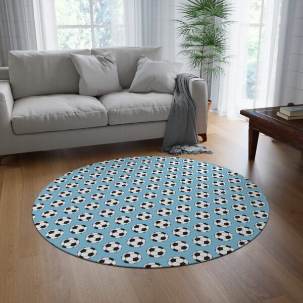 Blue Soccer Rug