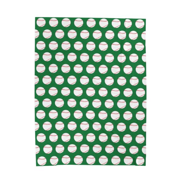 Green Velveteen Baseball Blanket - Image 2