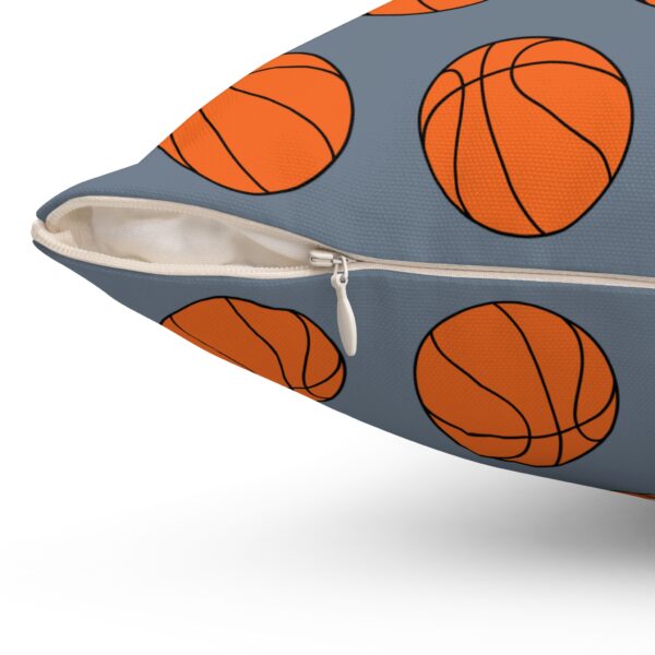 Gray Basketball Throw Pillow - Image 3