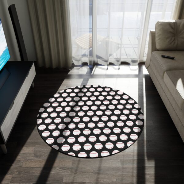 Black Baseball Rug - Image 4