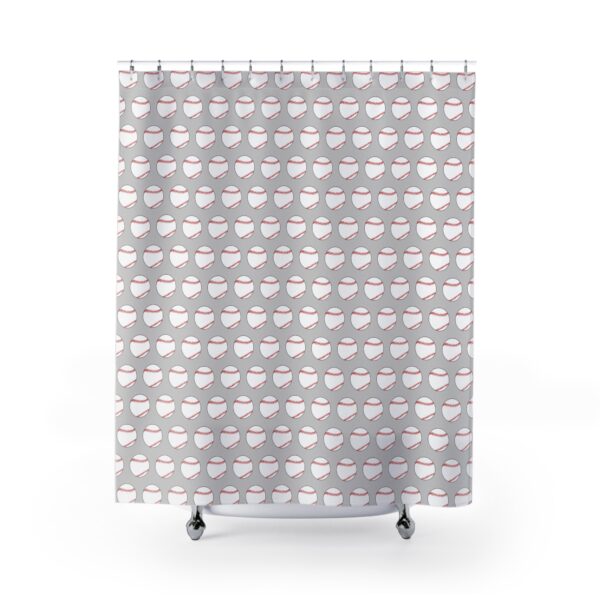 Gray Baseball Shower Curtain - Image 2