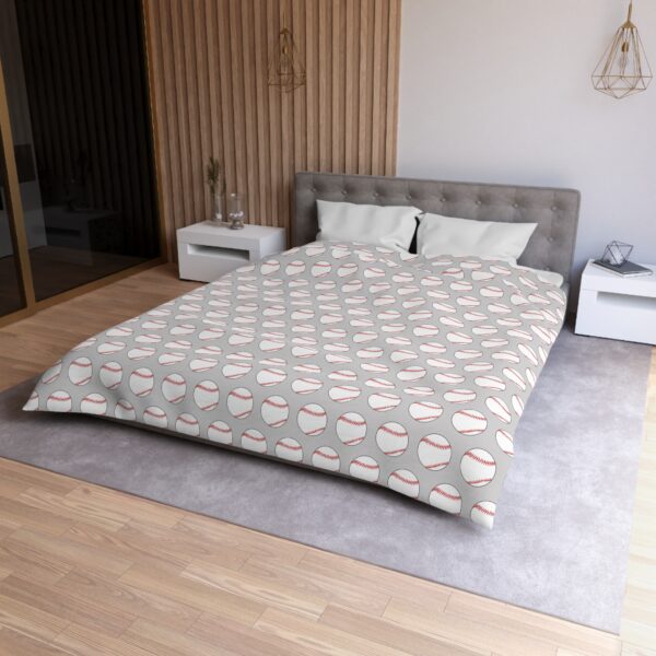 Gray Baseball Duvet Cover - Image 3