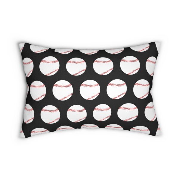 Black Baseball Lumbar Pillow