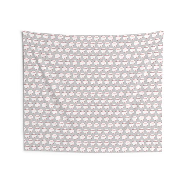 Gray Baseball Wall Tapestry