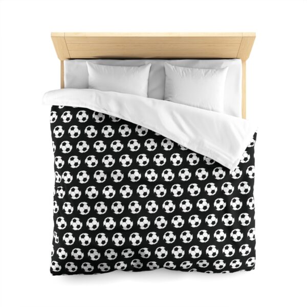 Black Soccer Duvet Cover