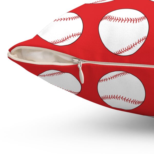 Red Baseball Throw Pillow - Image 3