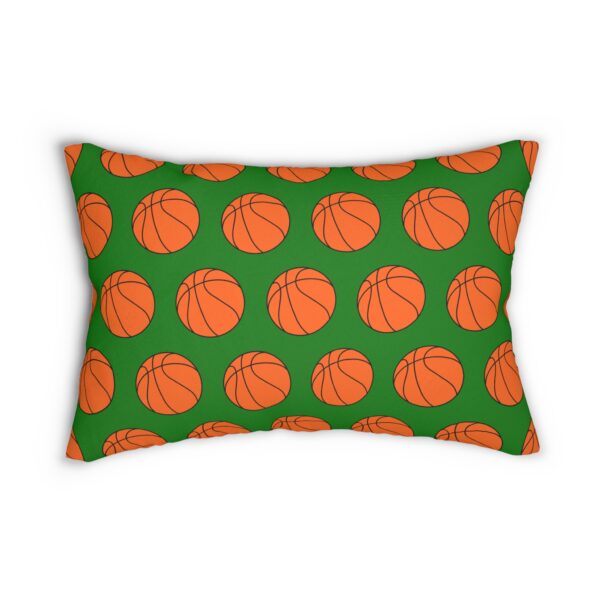 Green Basketball Lumbar Pillow