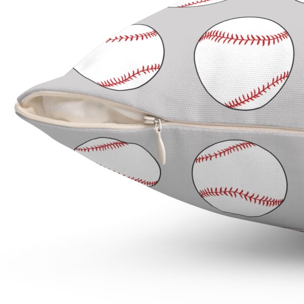 Gray Baseball Throw Pillow - Image 3