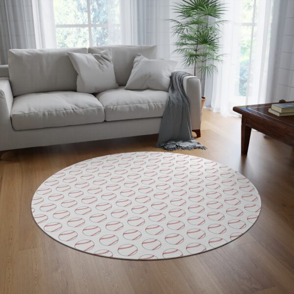 White Baseball Rug