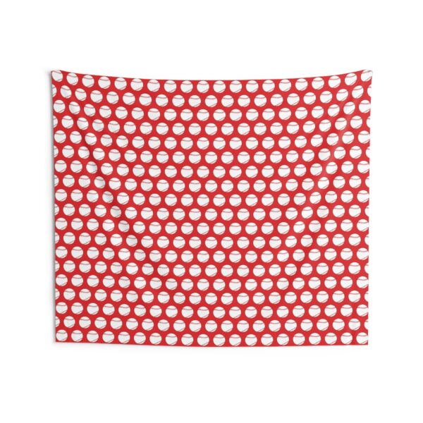 Red Baseball Wall Tapestry