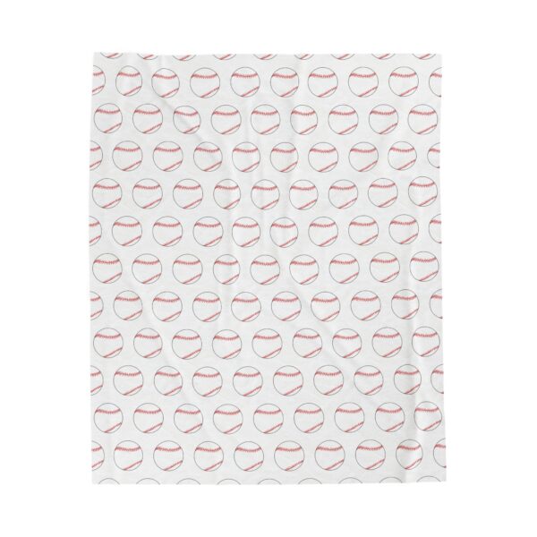 White Velveteen Baseball Blanket - Image 5