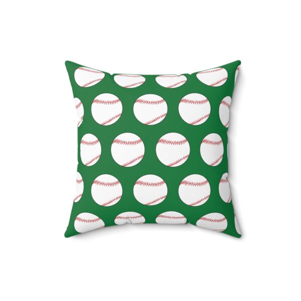 Green Baseball Throw Pillow - Image 2