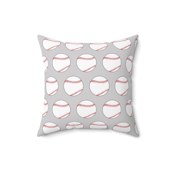 Gray Baseball Throw Pillow - Image 2