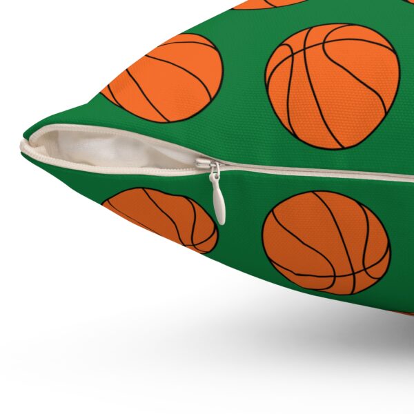 Green Basketball Throw Pillow - Image 3